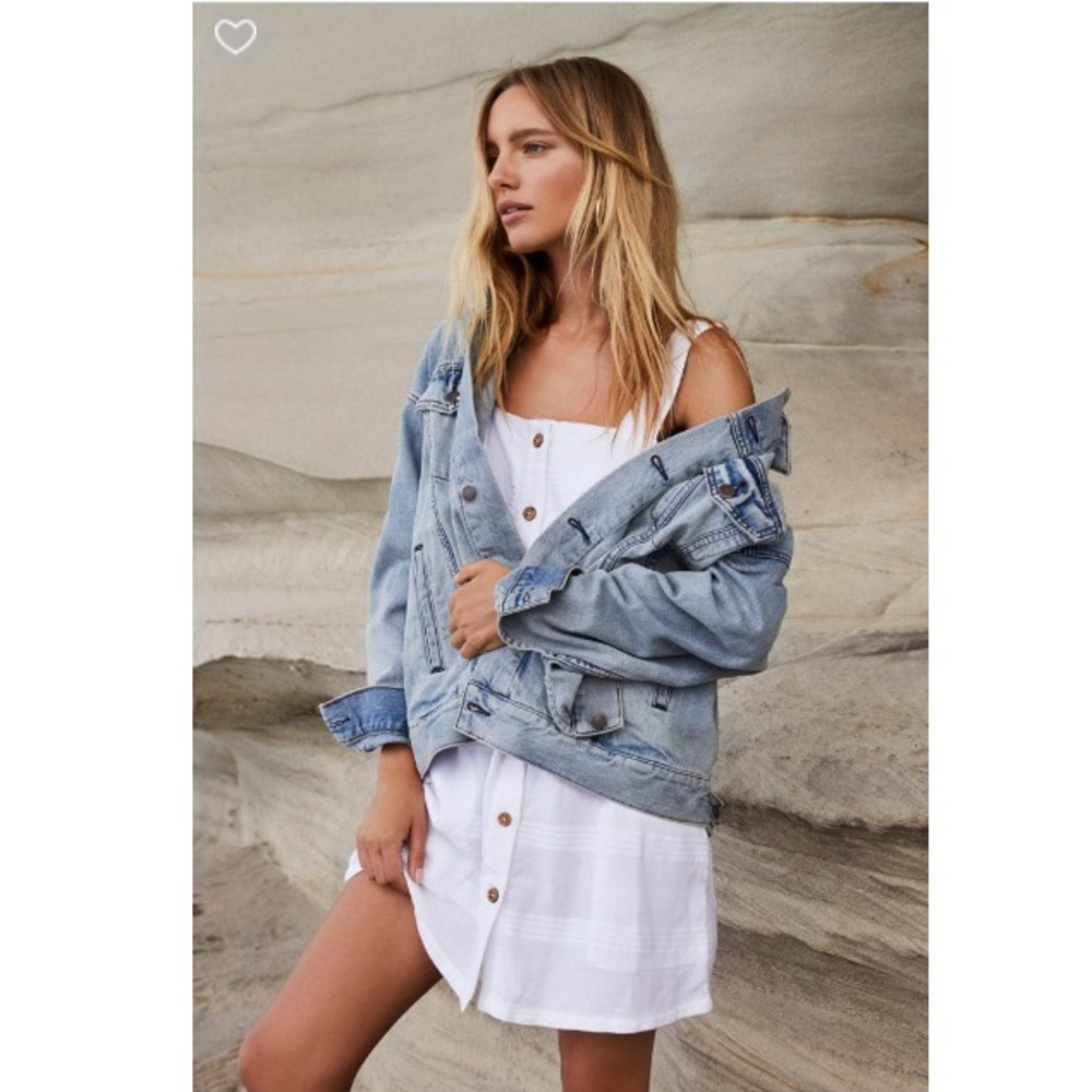 Free People Denim Trucker Jacket 25 Year Wash - Picture 8 of 8